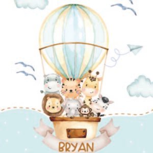 Caderneta de saúde e outros Safari balão de ar azul