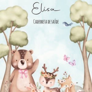 Caderneta de saúde e outros bosque aquarela flor