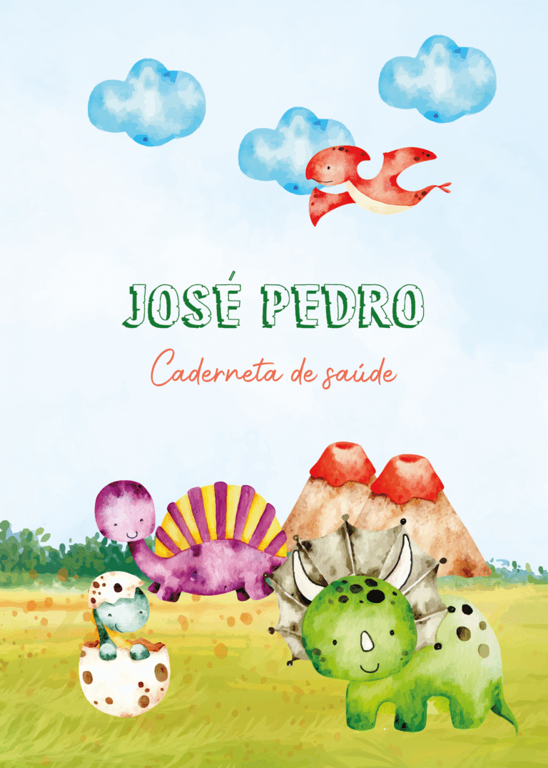 Caderneta de saúde e outros dinosauro baby