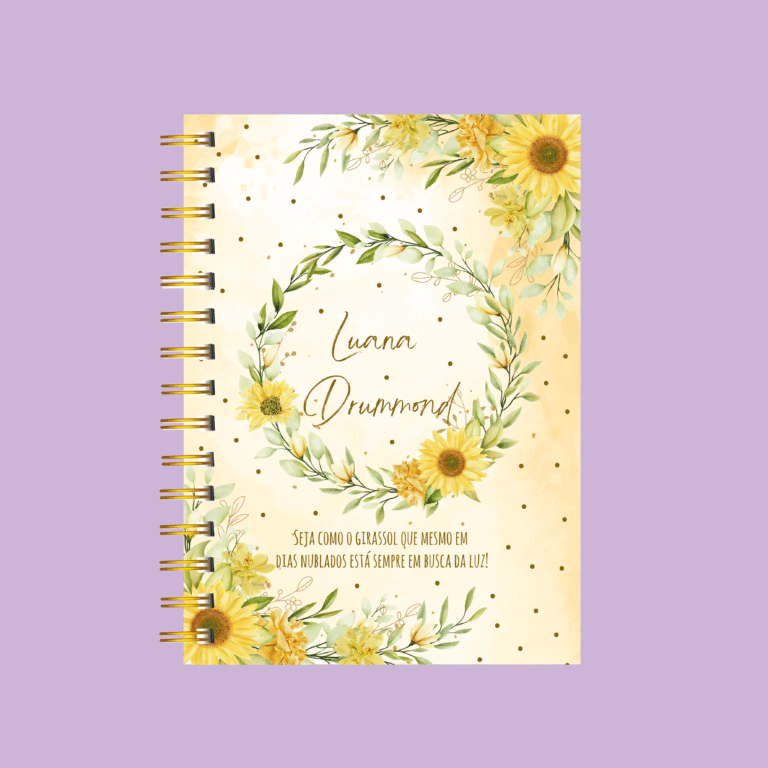 Planner personalizado completo girassol frame