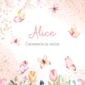 Caderneta de saúde e outros jardim de borboleta aquarela