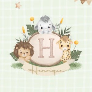 Caderneta de saúde e outros safari placa aquarela