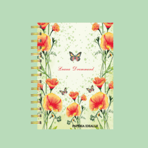 Agenda personalizada Aquarela flor laranja