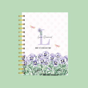 Agenda personalizada aquarela orquídea