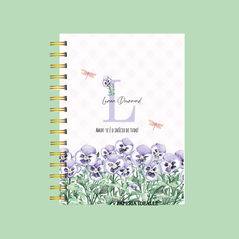 Agenda personalizada aquarela orquídea