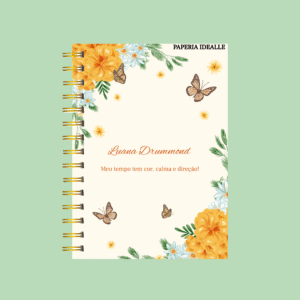 Agenda personalizada borboletas amarelas