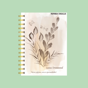 Agenda personalizada borboleta aquarela delicada