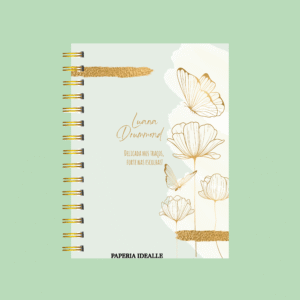 Agenda personalizada borboleta dourada