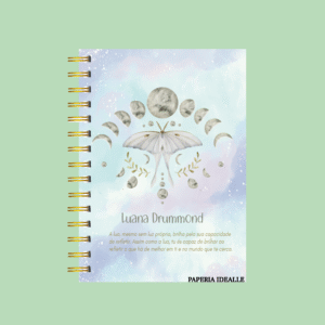 Agenda personalizada borboleta e lua