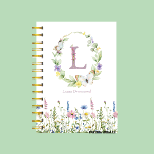 Agenda personalizada borboleta flor do campo