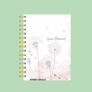 Agenda personalizada dente de leão delicada