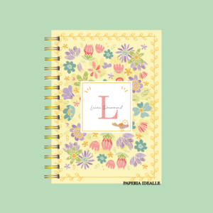 Agenda personalizada Delicada Floral Pássaro