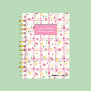Planner personalizado completo xadrez floral