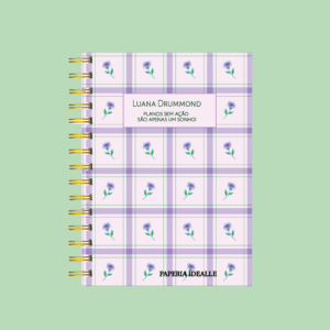 Planner personalizado completo xadrez lilás