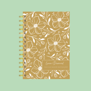 Agenda personalizada Abstrato Floral Caramelo