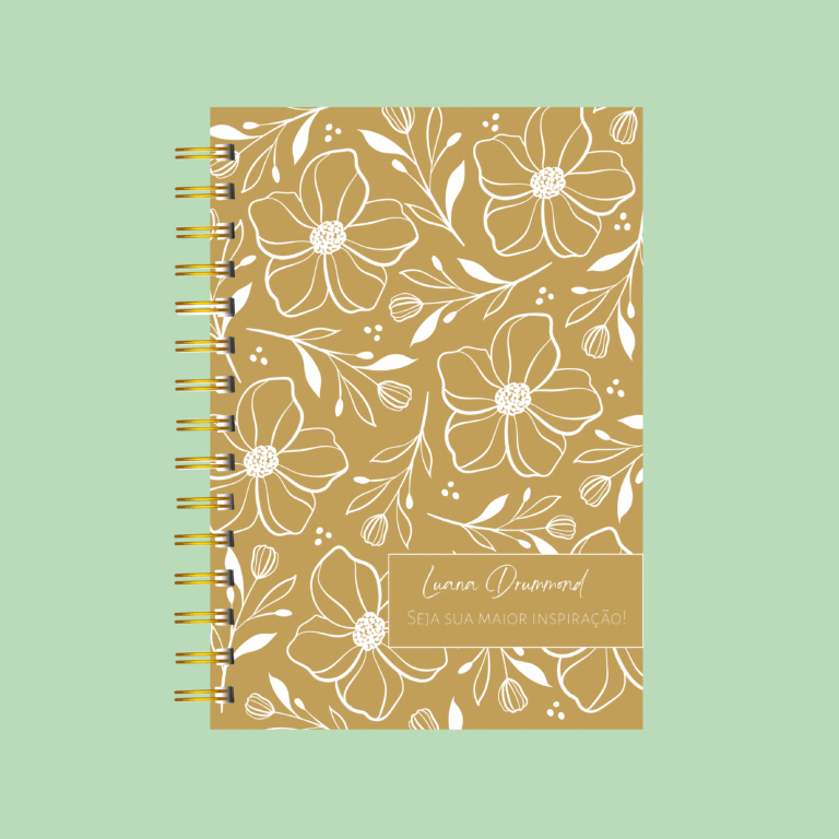 Planner personalizado completo abstrato floral caramelo