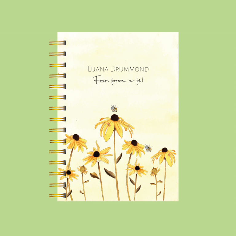 Planner personalizado completo girassol jardim
