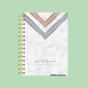 Planner personalizado completo mármore azul e rosa