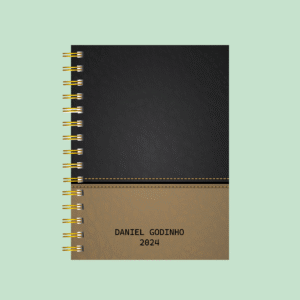 Agenda masculina personalizada Preto e Marrom