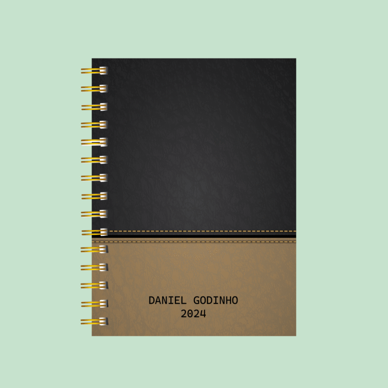 Planner masculino completo preto e marrom