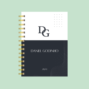 Agenda masculina personalizada Iniciais