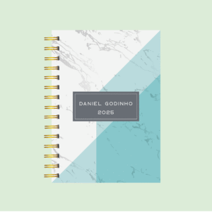 Agenda masculina personalizada geométrica azul