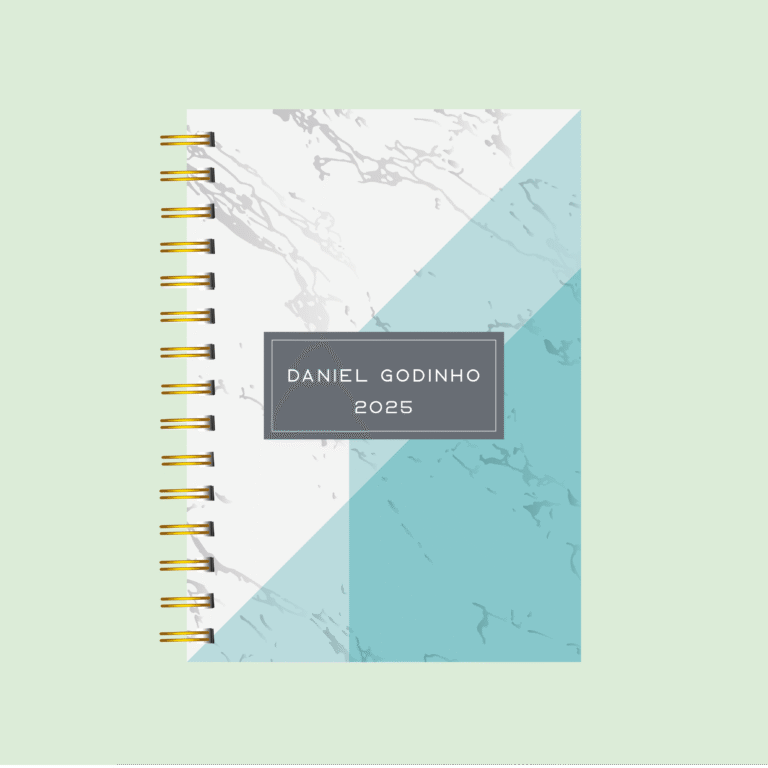 Planner masculino completo geométrico azul