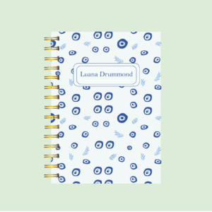 Agenda personalizada estampa olho grego