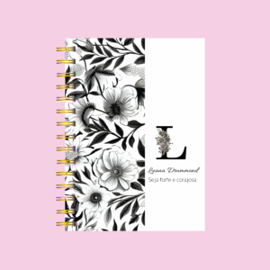 Planner personalizado completo inicial preto e branco