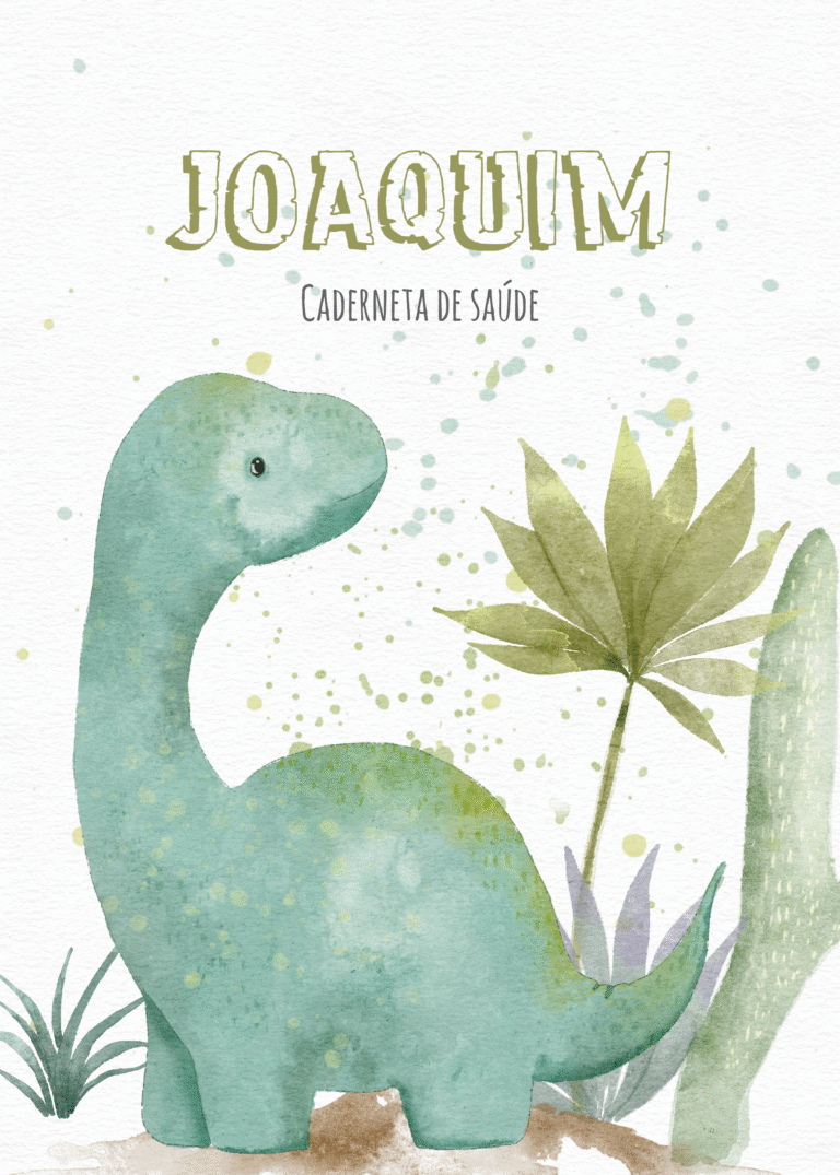 Caderneta de saúde e outros dinossauro cute