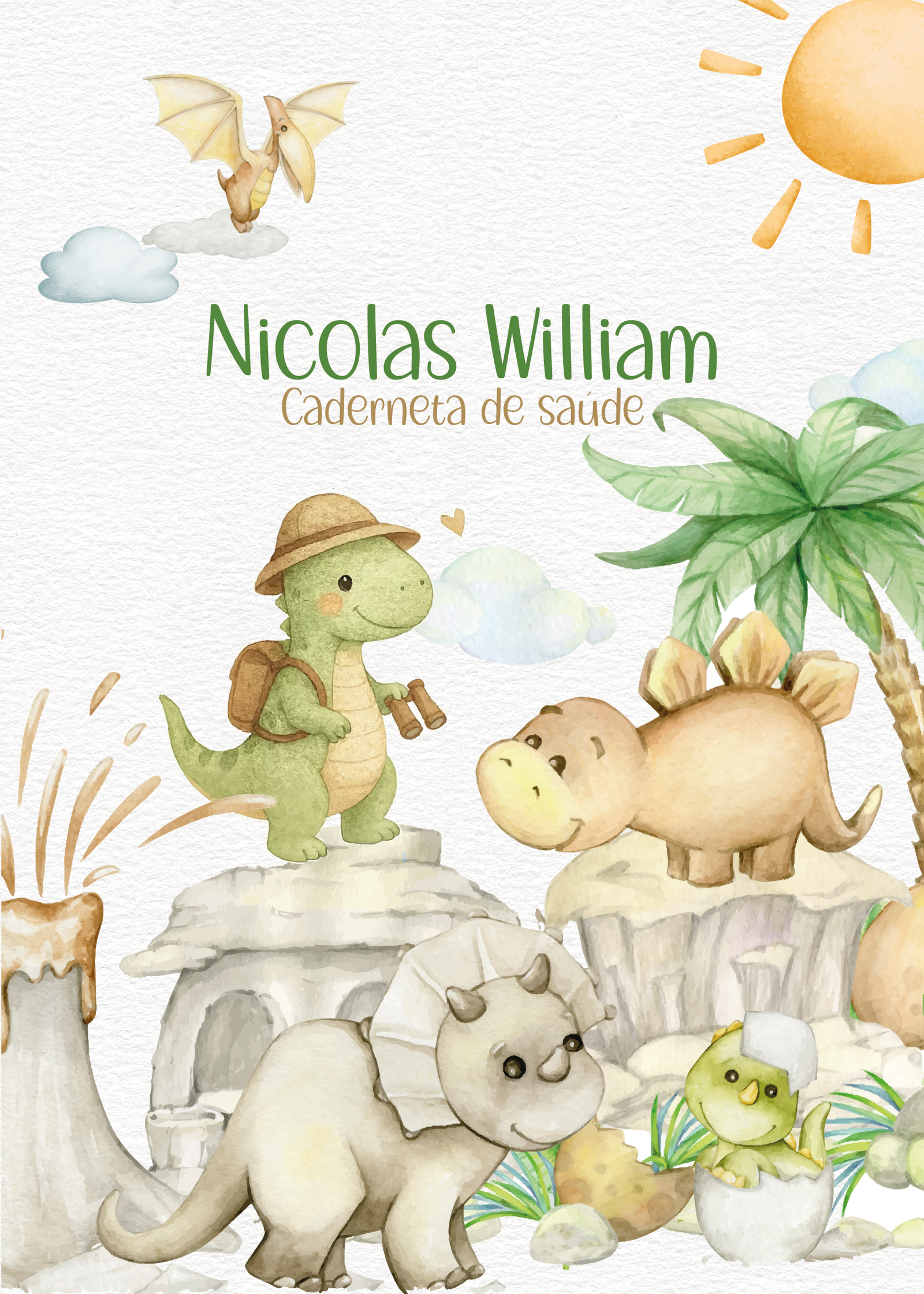 Caderneta de saúde e outros dinossauro pedra