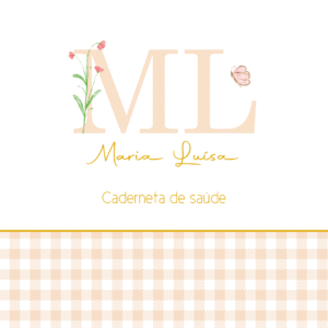 Caderneta de saúde e outros inicial delicada xadrez