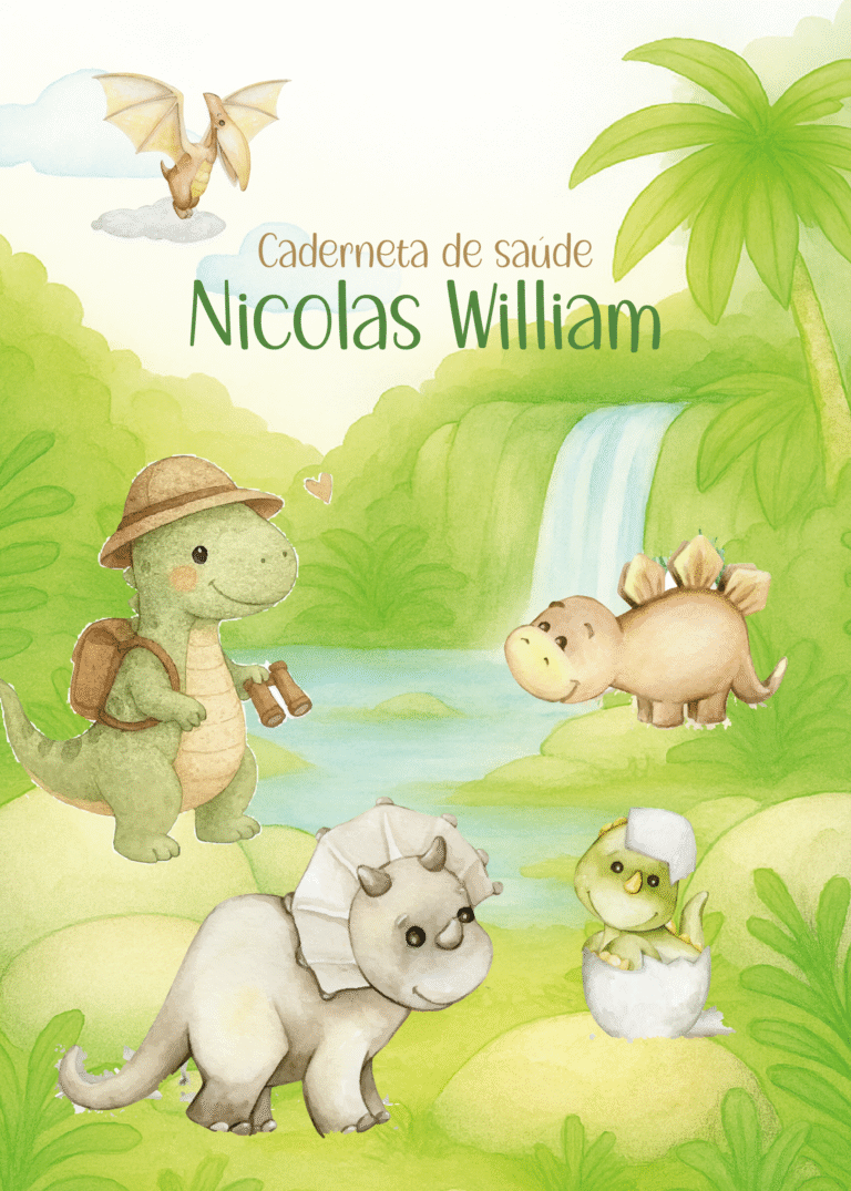 Caderneta de saúde e outros dinossauro parque