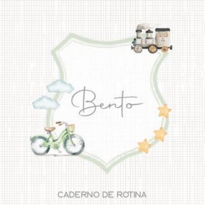 Caderneta de saúde e outros monograma transportes bicicleta e trem