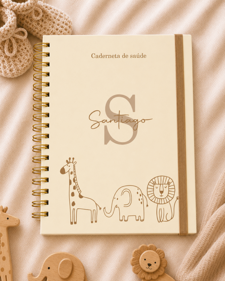 Caderneta de saúde e outros minimalista safari marrom