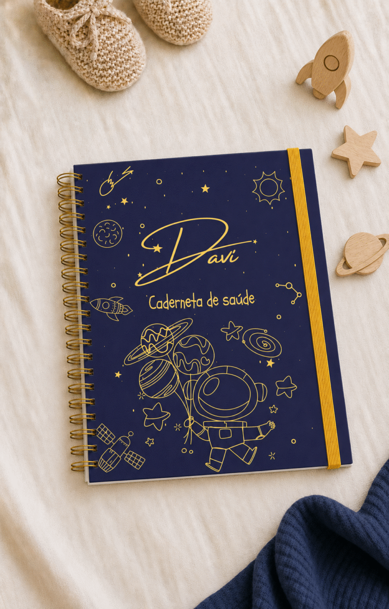 Caderneta de saúde e outros minimalista astronauta