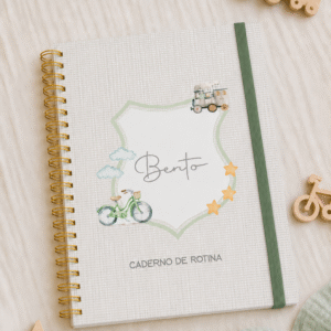 Caderneta de saúde e outros monograma transportes bicicleta e trem