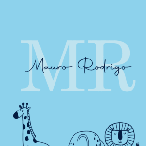 Caderneta de saúde e outros safari minimalista azul