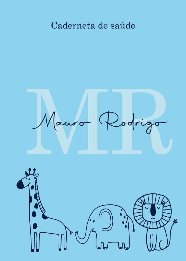 Caderneta de saúde e outros safari minimalista azul