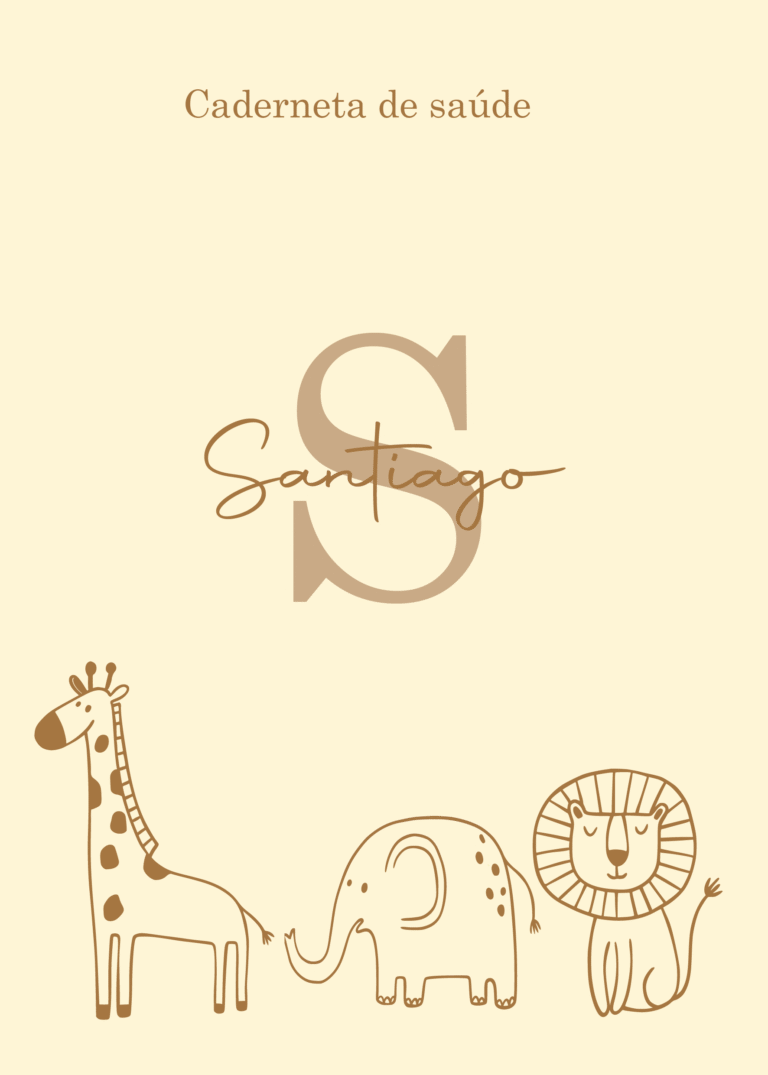Caderneta de saúde e outros minimalista safari marrom