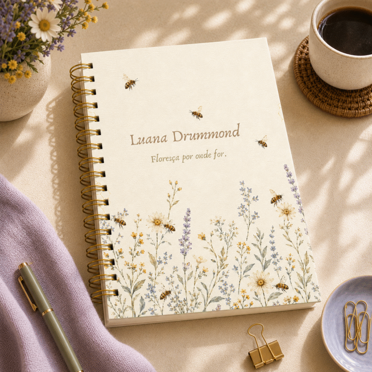 Agenda personalizada Abelha Jardim