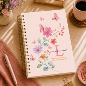 Agenda personalizada Borboleta colorida essencia