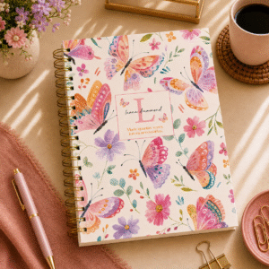Agenda personalizada Borboleta colorida harmonia