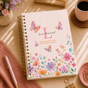 Agenda personalizada Borboleta colorida jardim
