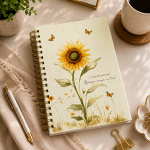 Planner personalizado girassol essencia
