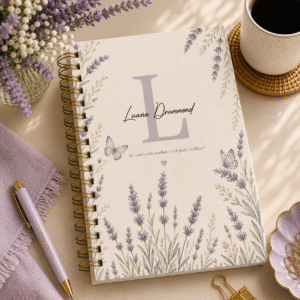 Planner personalizado lavanda inicial