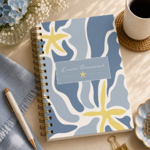 Planner personalizado mar abstrato